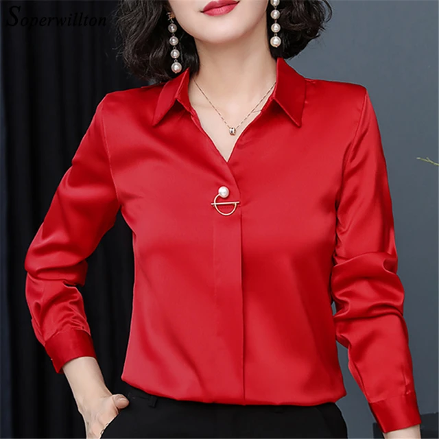 Blusas para mujer rojas sale