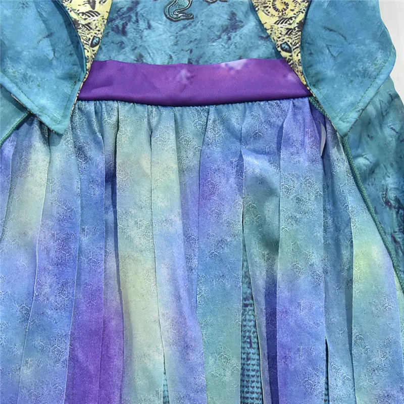 Costume de Cosplay du Film Descmot3 pour Fille, Déguisement Imbibé de Gants et Perruque, Robe de Barrage d'Halloween et de ixd'Anniversaire pour Enfant