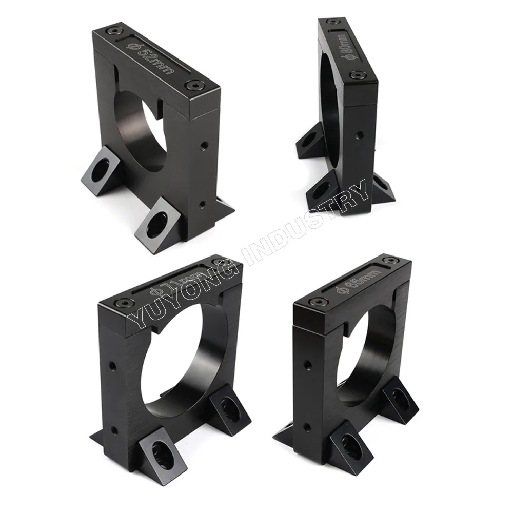 Precieze Aluminium Klem Spindel Mount Beugel Set Diameter 52Mm 65Mm 71Mm 80Mm Voor Cnc Router Graveren Freeslasermachine