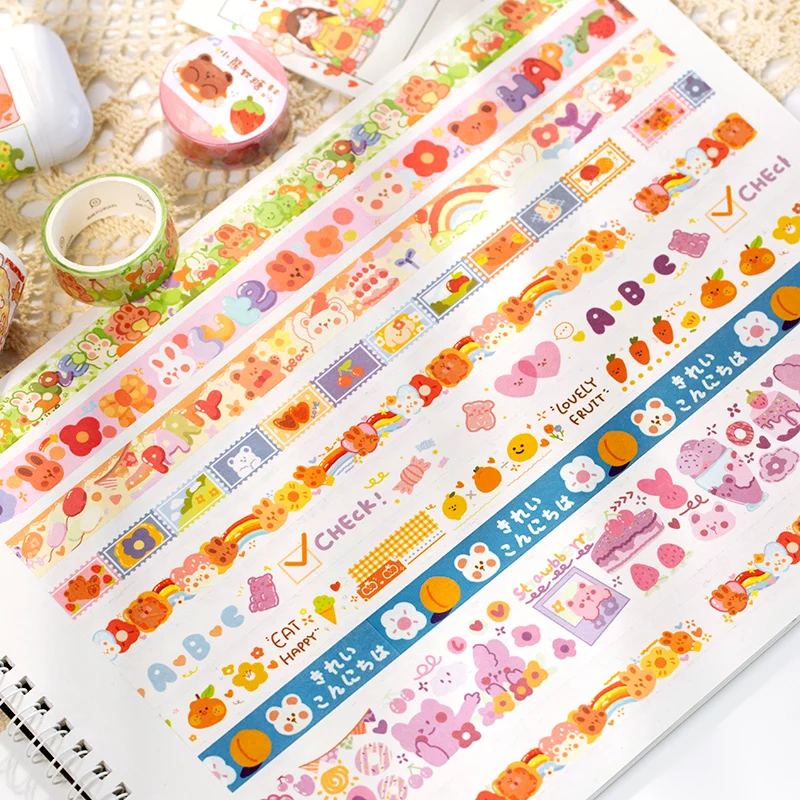 

Kawaii Japanese girl heart and paper tape cute character bear bear diary diy decorative tape cute washi tape