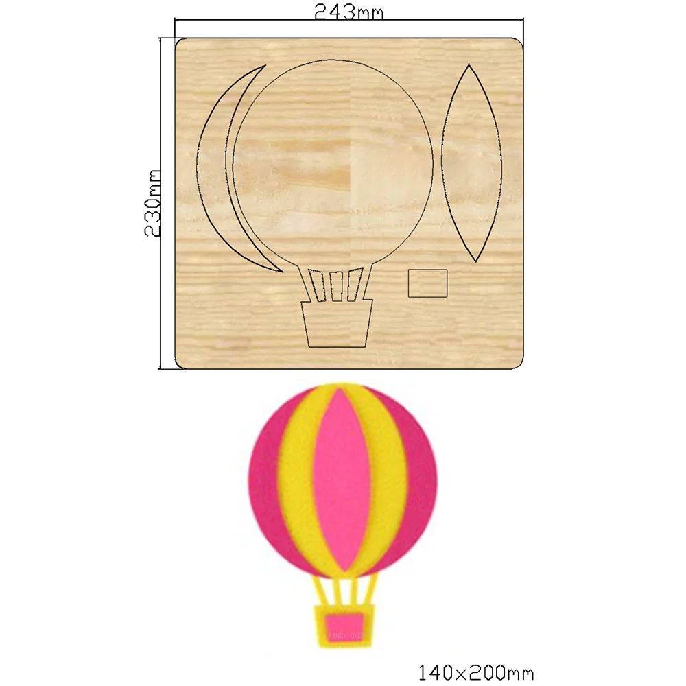 2021 New hot air balloon cutter Cutting Die Mold Diy Scrapbook Decoration Wooden Knife Mould Suitable For Fustelle