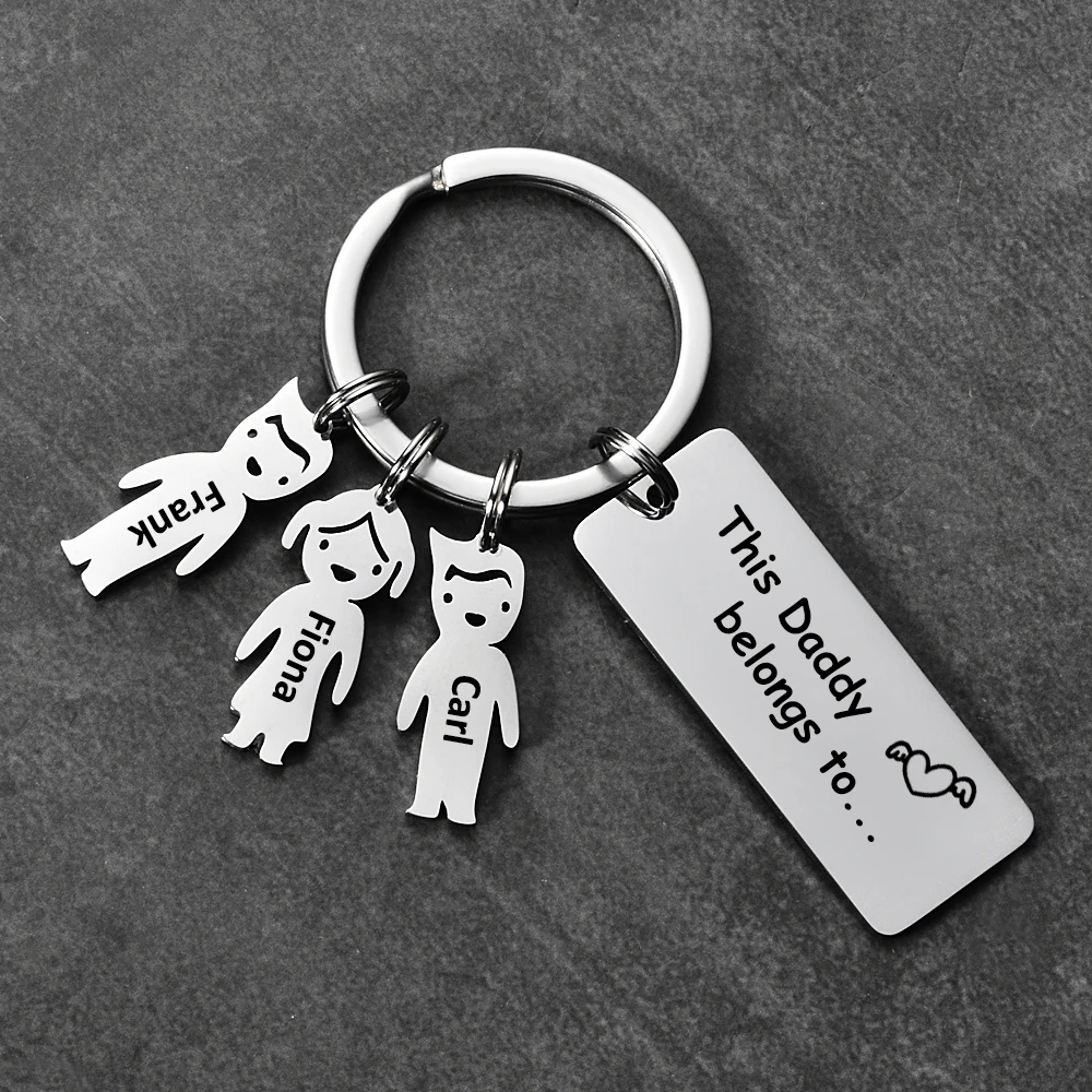 Personalized Keychain Key-Ring Drive Couple Gifts Save Letter Stainless Steel Family Date Name Bother Key-Chain Jewelry