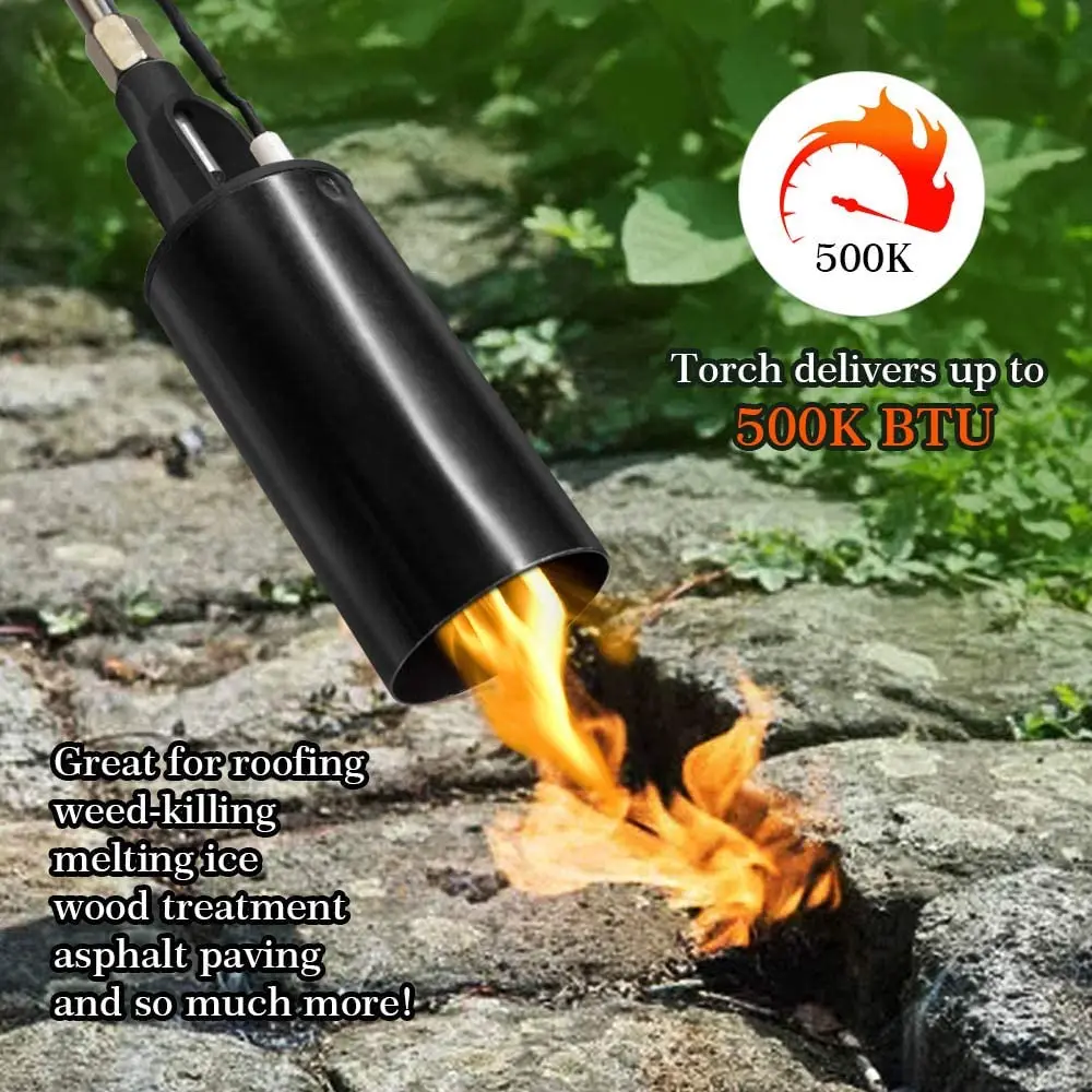 TOAUTO Propane Torch Double Switch with Push Button Igniter Kit with Hose for Ice Snow Melter Weed Blow Gas Burner