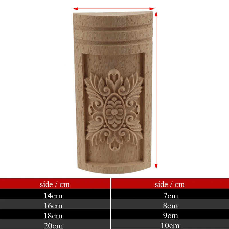 VZLX Curved Wooden Column Decal Supply European-style Applique Real Wood Carving Accessories Wholesale And Retail Woodcarving