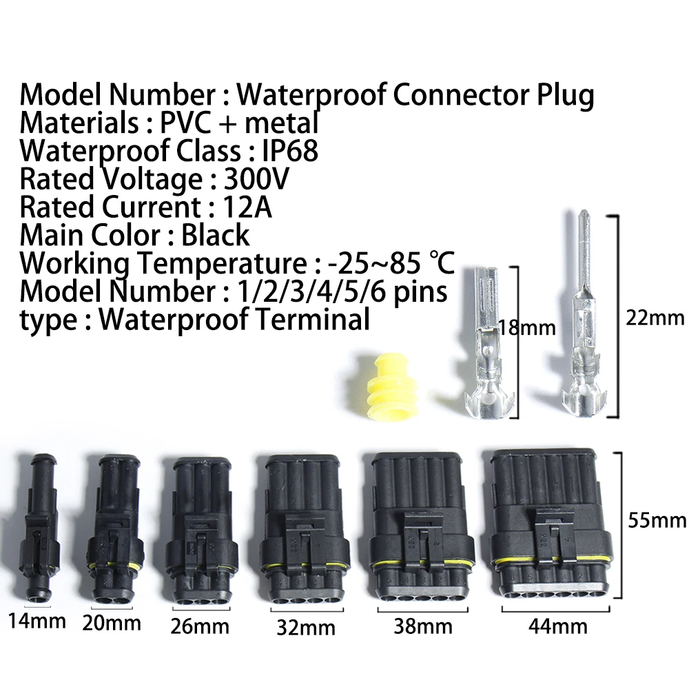 Super seal Waterproof Wire Connector Automotive Plug Terminal Truck Car Sealed Socket SN-48B 1/2/3/4/5/6 Pin crimping pliers