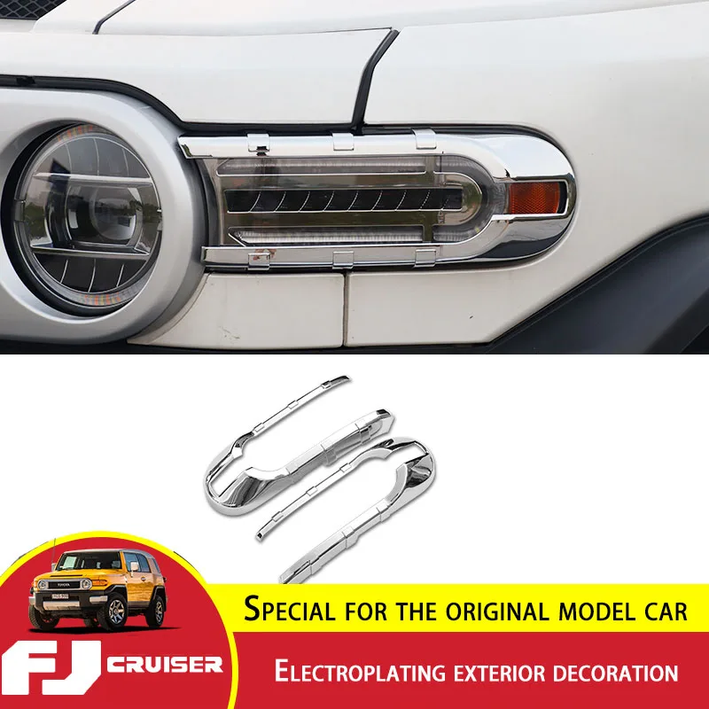 

For Toyota FJ Cruiser Front Turn Signal Cover ABS Chromium Styling Light Frame FJ Cruiser Electroplating Exterior Accessories