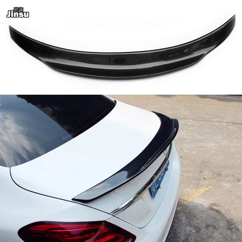 

For Benz C Class Sedan C200 C220 C250 2014 - 2018 PSM Style Carbon Fiber Rear Trunk Spoiler Lip W205 CF Styling Spoiler Wing