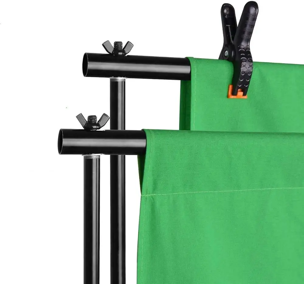 Selens Green Screen Backdrop Stand Kit 6.5x10ft Background Support System with 6.5x10ft Chromakey Backdrop with Clamps