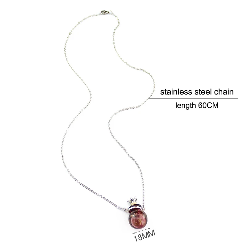 1PC  Murano Glass Perfume Necklace Essential Oil Diffuser Bottle Jewelry Necklace Stainless Steel Chain Necklace for women