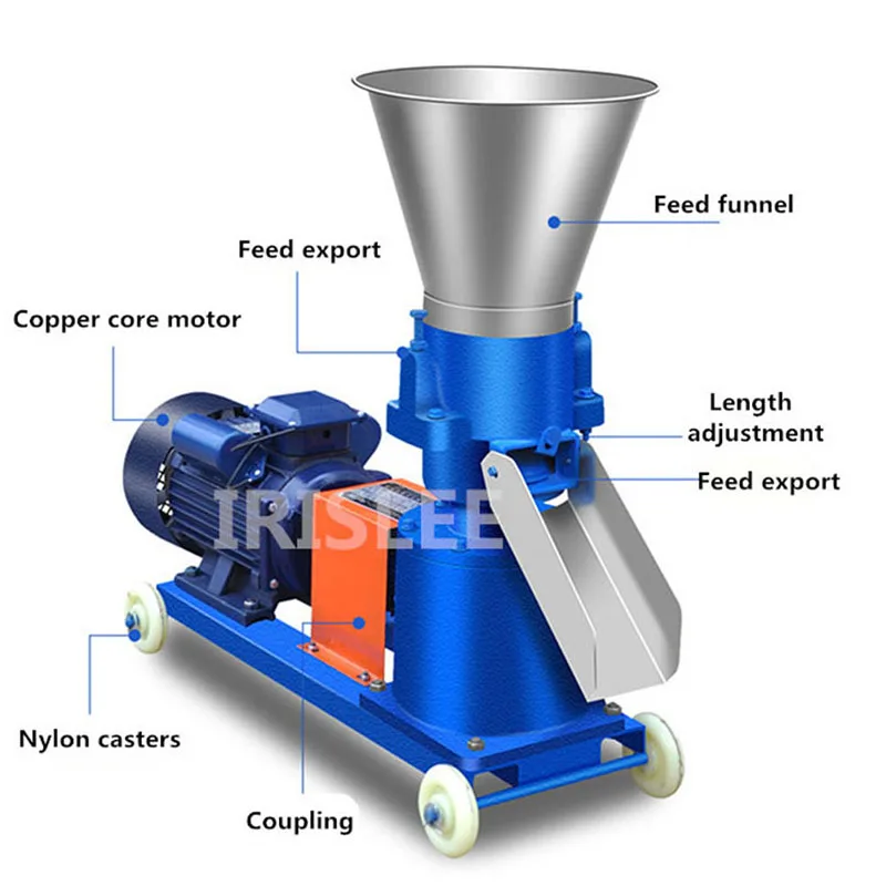 KL125 nowy wielofunkcyjny elektryczny Pellet paszy drewna Pellet frezarka Pelletpress 100kg/h-120kg/h