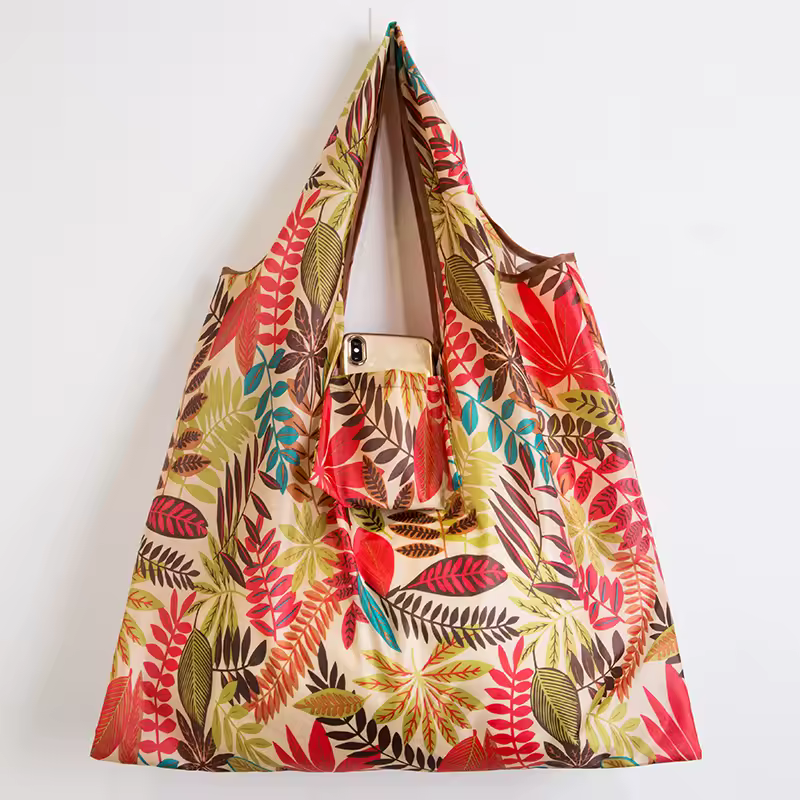 BIG Eco-Friendly Folding Shopping Bag Reusable Portable Shoulder Handbag for Travel Grocery Fashion Pocket Tote - Image 28