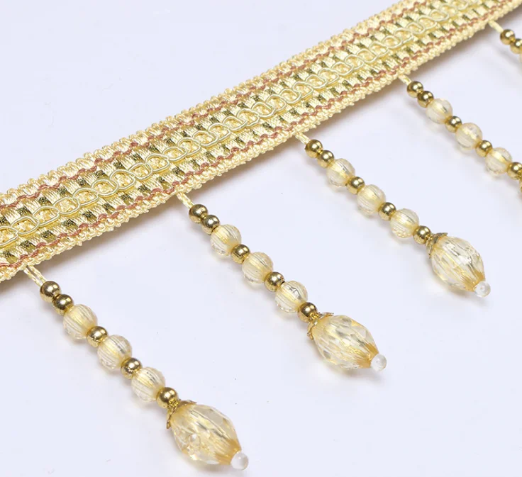 European Style Beaded Fringe Lace for Curtain Tassel and Fringe Home Textile Accessories