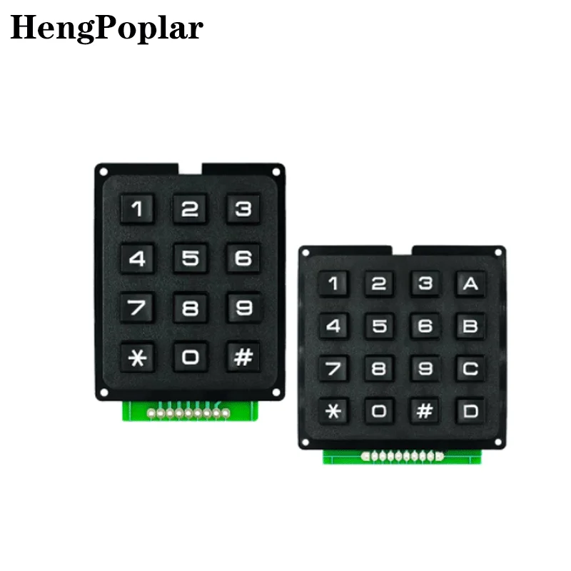 아두이노용 멤브레인 스위치 DIY 키트, 키보드 키패드 배열 모듈, ABS 플라스틱 키, 3x4, 4x4, 3x4, 12, 16 키 버튼