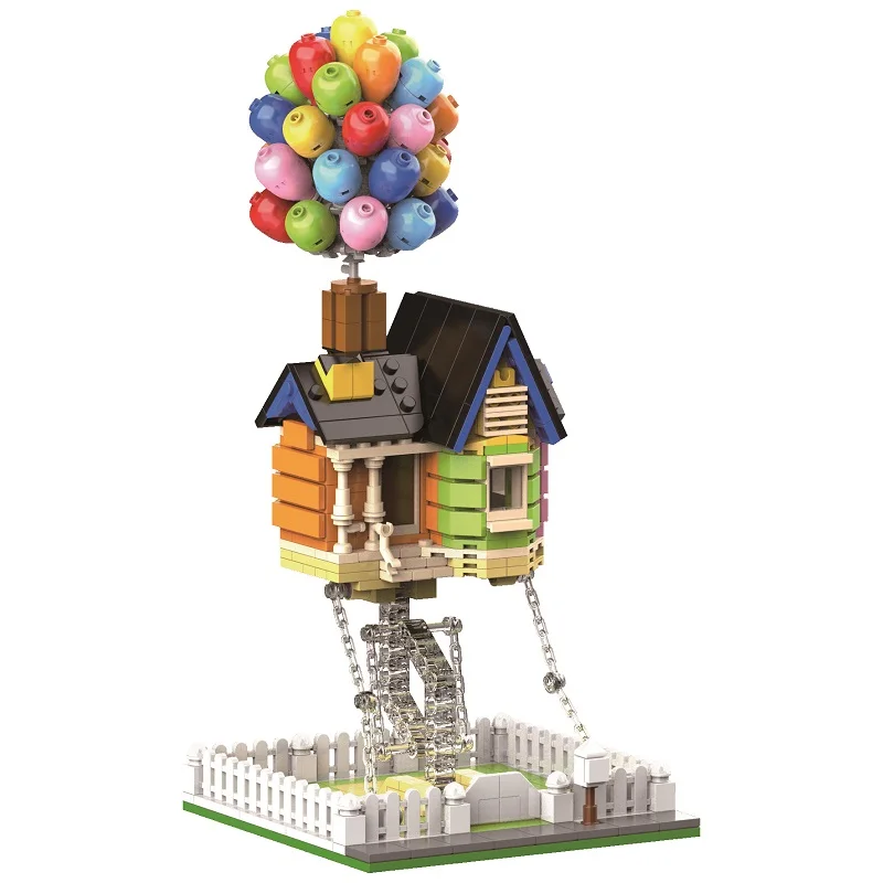 Flying Balloons House Up Movie Hot Air Balloon Building Blocks Balanced Toys Street View DIY Bricks For Kids Child Birthday Gift