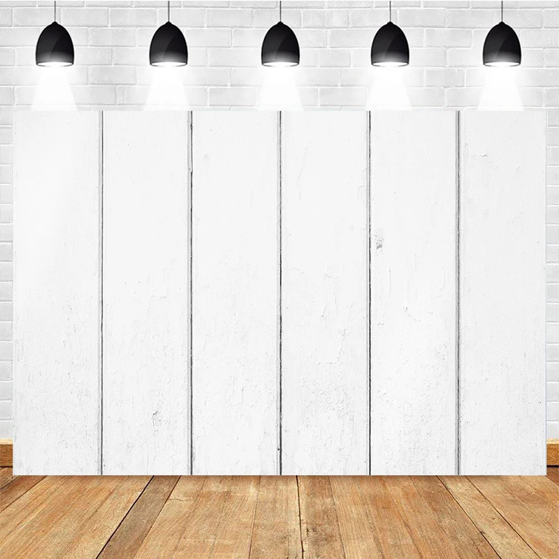 Mocsicka Photography Background White Stripes Wood Decoration Props Adult Portrait Photo Backdrop Banner