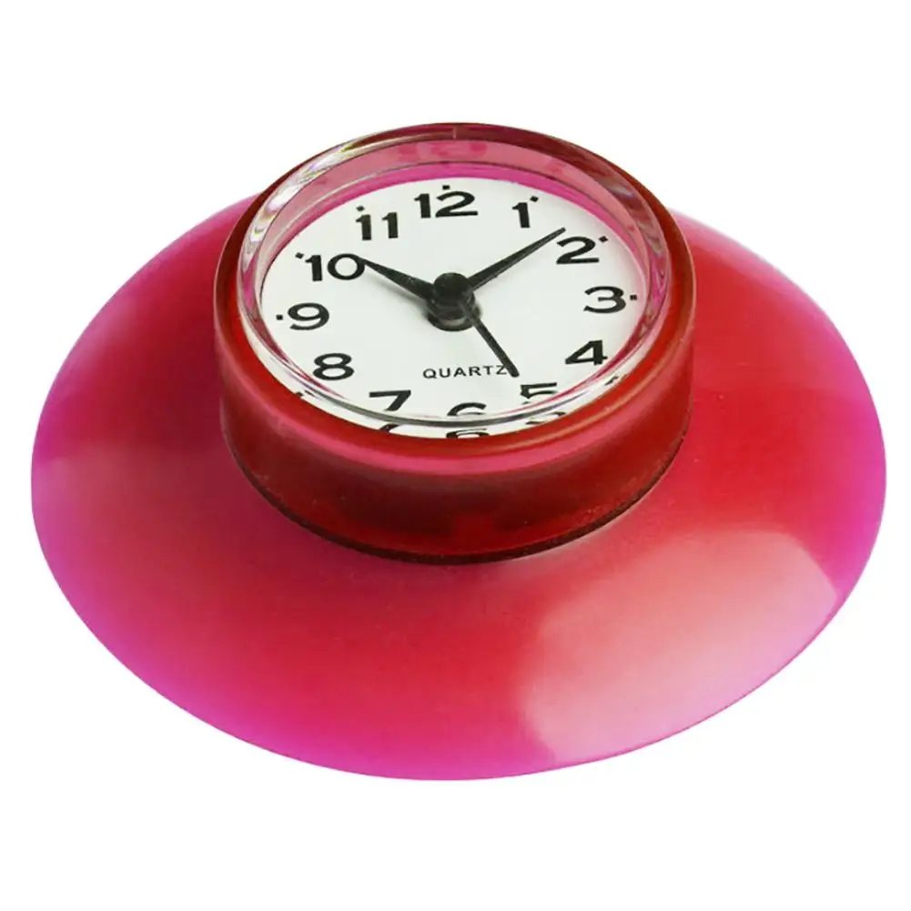 Waterproof Bath Clock Bathroom Kitchen Round Clock Suction Cup Refrigerator Mini Wall Clock Wall Mounted Clocks Decoration