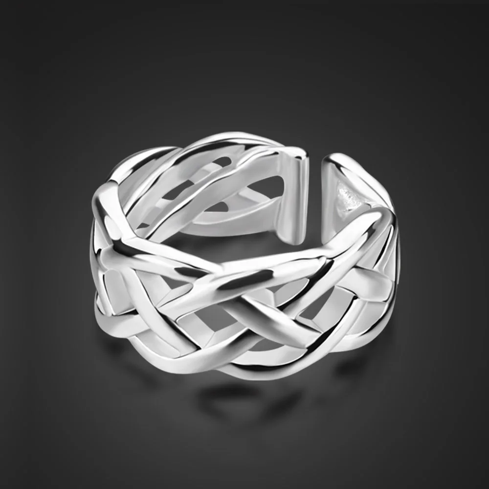 

Hot Sales Irregular Hollow 925 Sterling Silver Geometric Ring Finger Female Simple Unique Design Fashion Adjustable Jewelry Gift