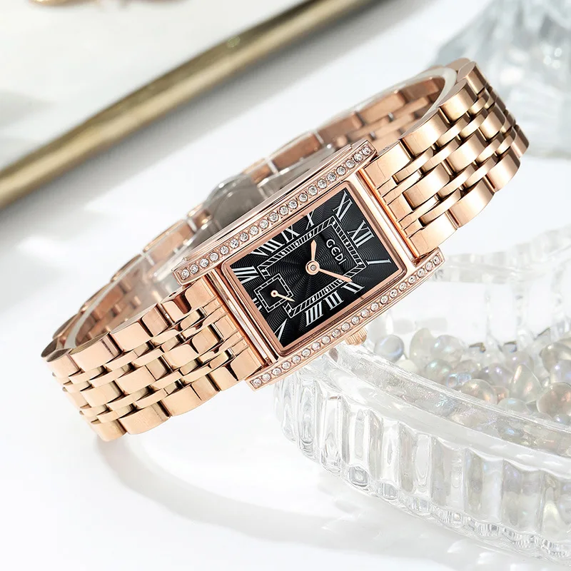 Rose Gold Watch for Women Luxury Stainless Steel Quartz Women Wristwatch Gift Best Selling 2021 Silver Simple Clock Waterproof