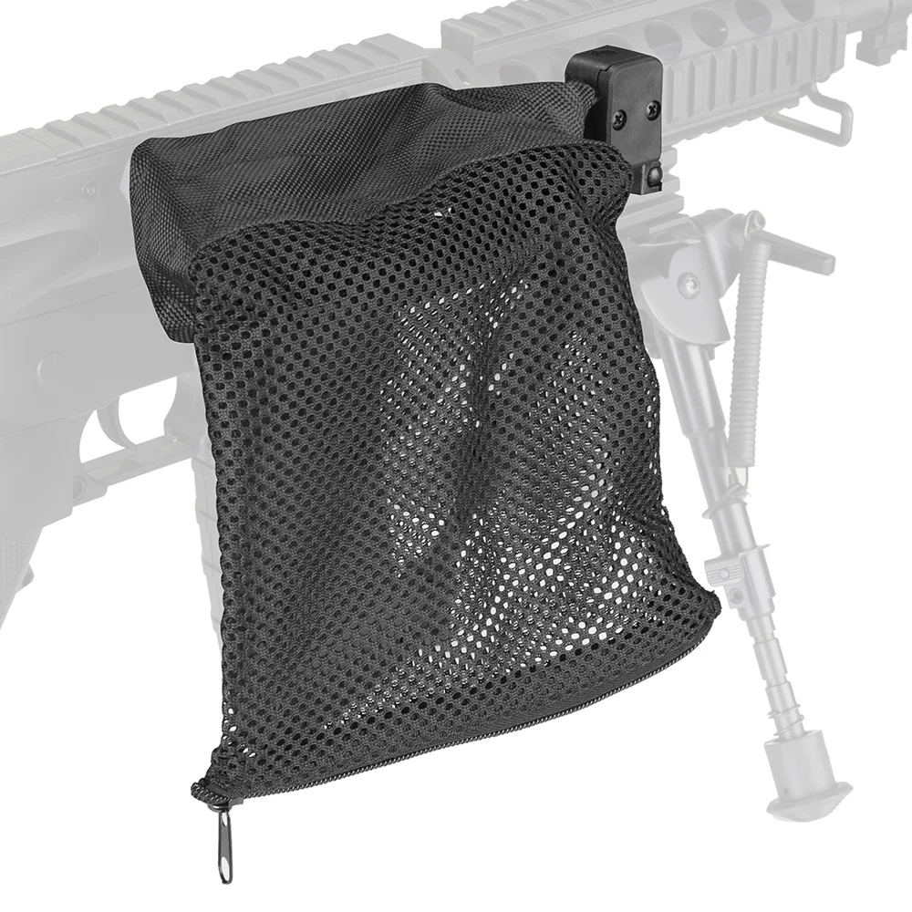 

FIRE WOLF Ar-15 Ammo Brass Shell Catcher Mesh Trap Zippered Closure For 20mm Rail Nylon Mesh Black Msa