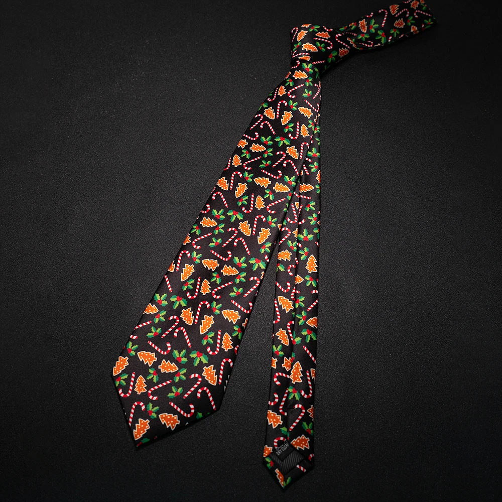 Modische 9cm Krawatten mit klassischem Print für Weihnachtsfeier, Rentier, Weihnachtsmann, Baum, Schneeflocke, Anime-Krawatten-Accessoires, Neujahrsgeschenk – Detail 5