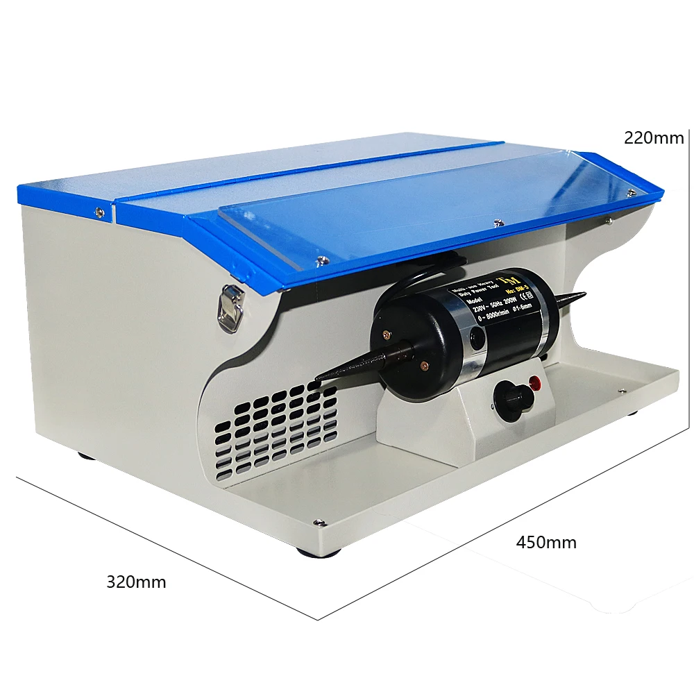 DM-5 Poliermaschine mit Staubsammler, 200 W, 8000 U/min, Schleifmotor, Schmuckpoliermaschine, Tischschleifer, Polierer, 220 V – Detail 3