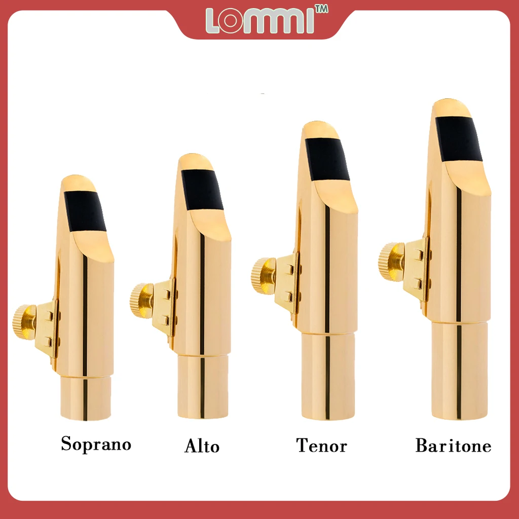 

LOMMI S/A/T/B Saxophone Mouthpiece Soprano Sax Alto Saxofone Tenor Saxophone Baritone Metal Mouthpiece Ligature Cap 5/6/7/8/9