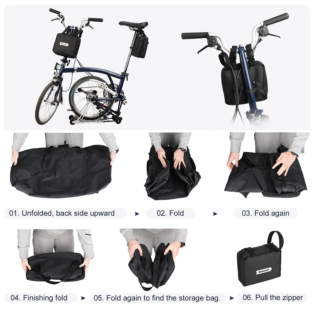 Rhinowalk Folding Bike Carry Bag 14-20 Inch For Brompton 3Sixty Foldable Bike Storage Bag Portable Fold Bicycle Carrying Bag