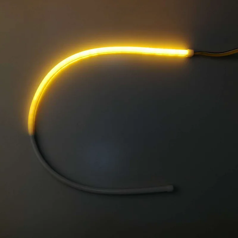 EURS-Bande lumineuse LED DRL flexible, lumière du jour pour sauna, lumière de rumeur, signal lumineux de voiture, lampe de stationnement automatique, blanc et jaune, 2 pièces, 30cm