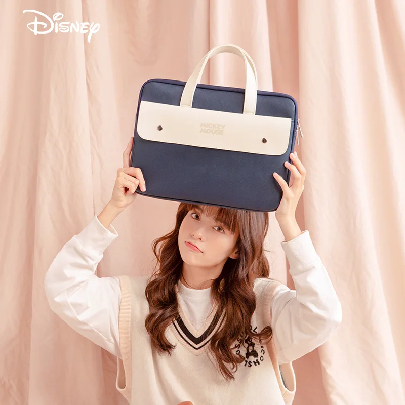 Disney Apple Lenovo Laptop Bags 13/14/15 Inch Mickey Women PU Notebook Bag Macbook Case Storage Protective Case Laptop Briefcase