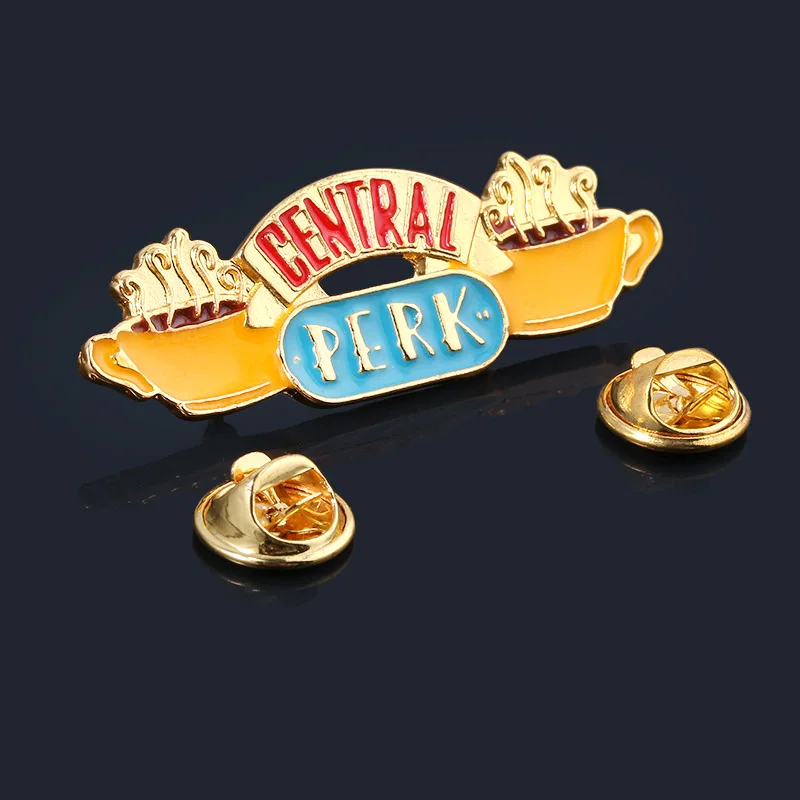 TV Show Friends Chandler Figure Badge Brooch Central Perk Coffee Time Pendant Enamel Pins Brooches Women Men Lapel Pin Jewelry