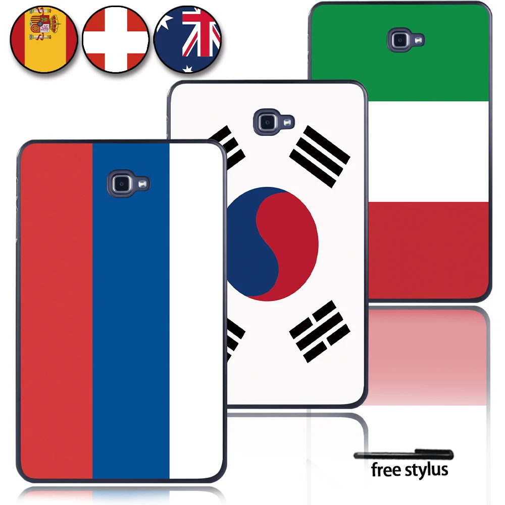 

Shockproof Plastic Protective Case for Samsung Galaxy Tab A A6 10.1 Inch T580 T585 with Different National Flag Pattern Flags