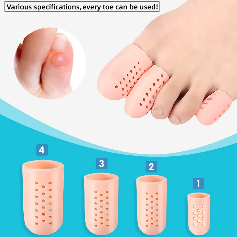 20Pairs تو يغطي سيليكون تو قبعات المضادة للاحتكاك تنفس واقي إصبع القدم يمنع بثور تو قبعات غطاء حامي العناية بالقدم