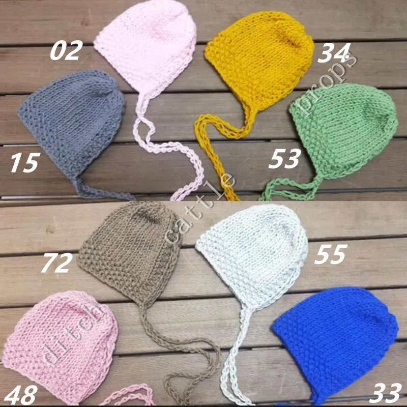 Thick Tat Newborn Photography Props Handcraft Baby Hand Knit Milk Cotton Thick Bonnet  Baby Studio Clothing