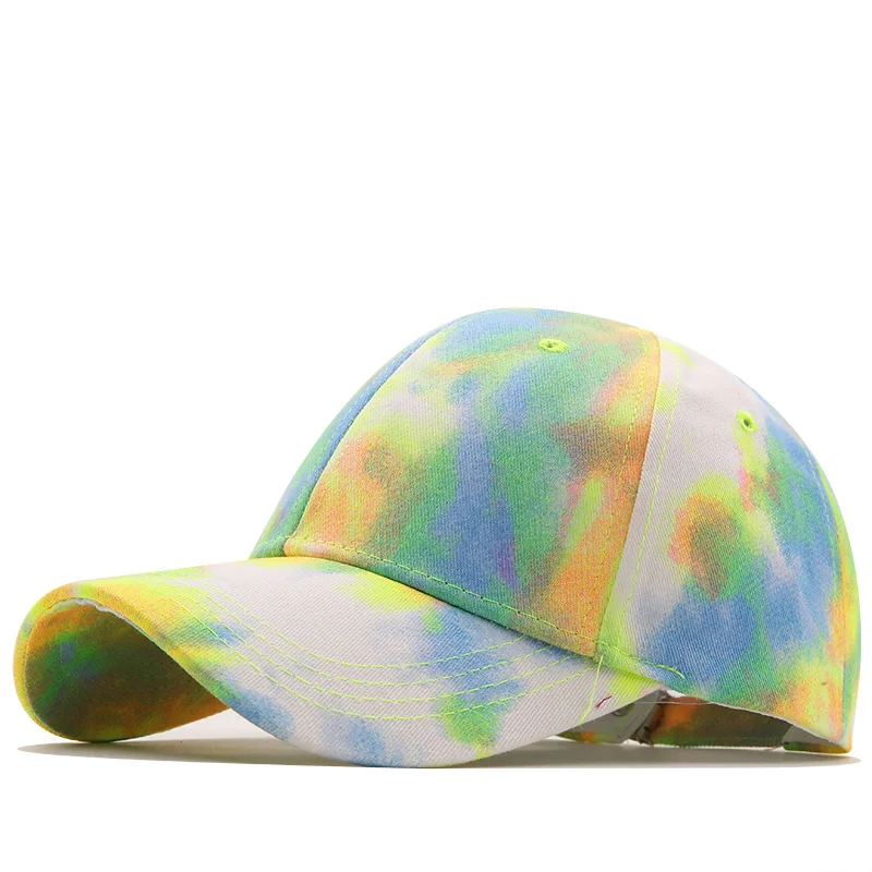 

New Fashion Women Tie Dye Cap Multicolor Irregular Print Baseball Cap Female Outdoor Streetwear Summer Caps Hats