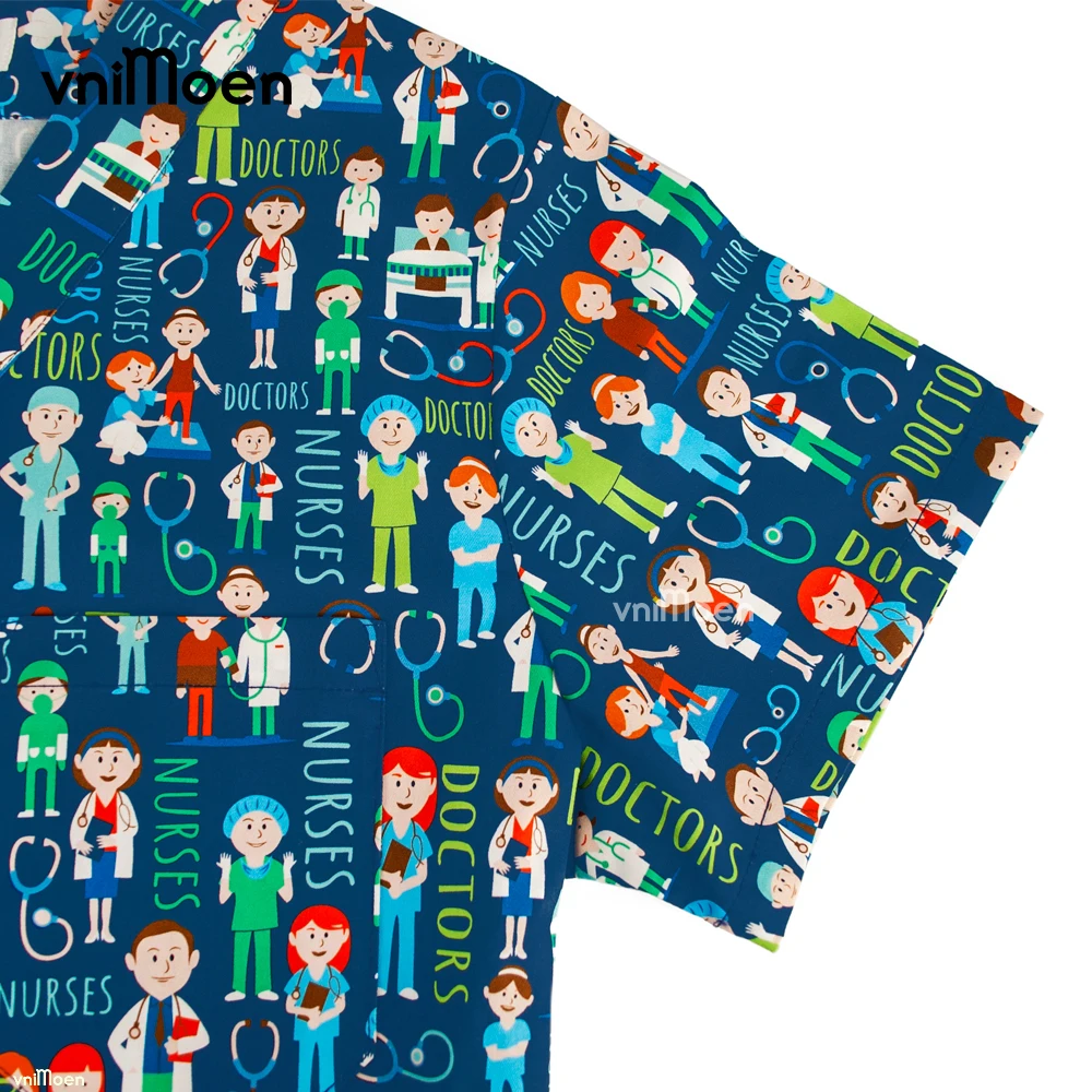 Nieuwe Hoge Kwaliteit Verpleging Scrub Tops Man En Vrouwen Surgic Uniformen Huisdier Kliniek Verpleegkundige V-hals Arts Werkkleding Groothandel