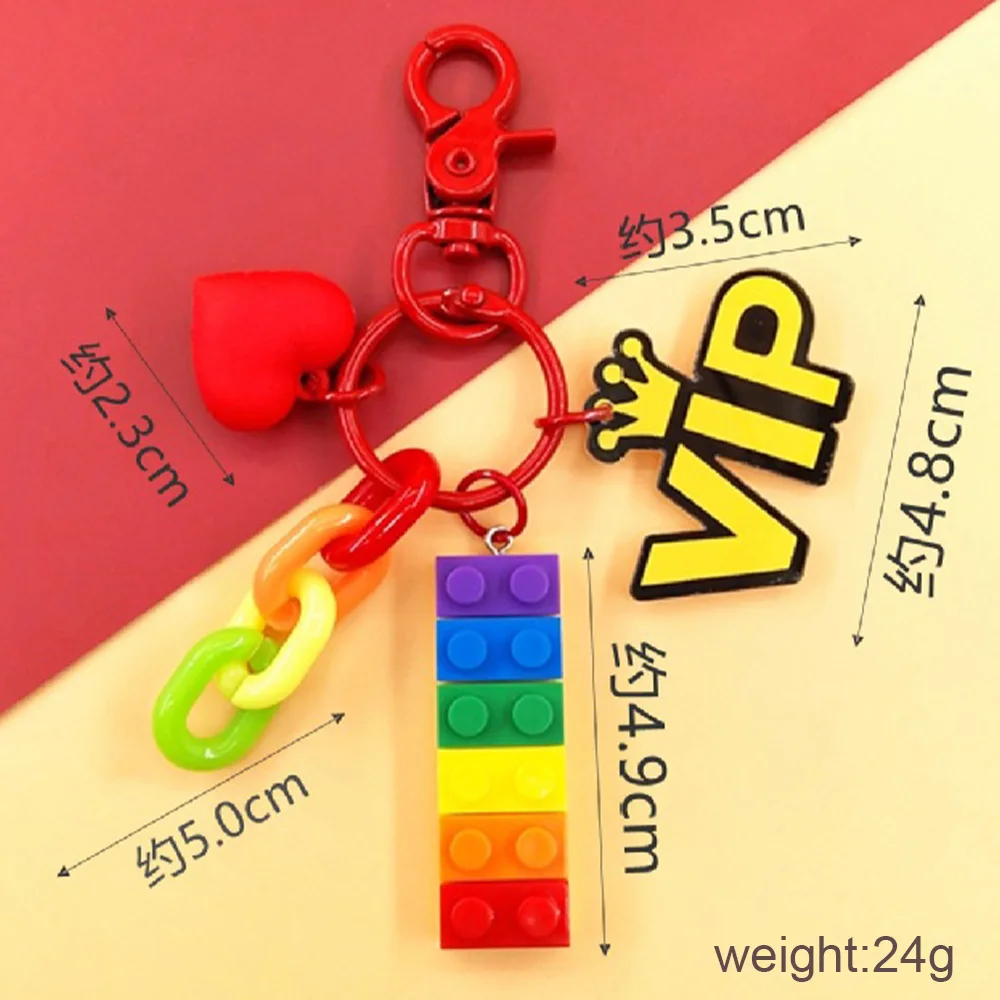 Niedlicher Regenbogen-Baustein, Spielzeug, Ziegel, Herz, Kunstharz, Charms, Anhänger für Ohrringe, Schlüsselanhänger, Dekoration, Modeschmuck, Accessoires – Detail 2