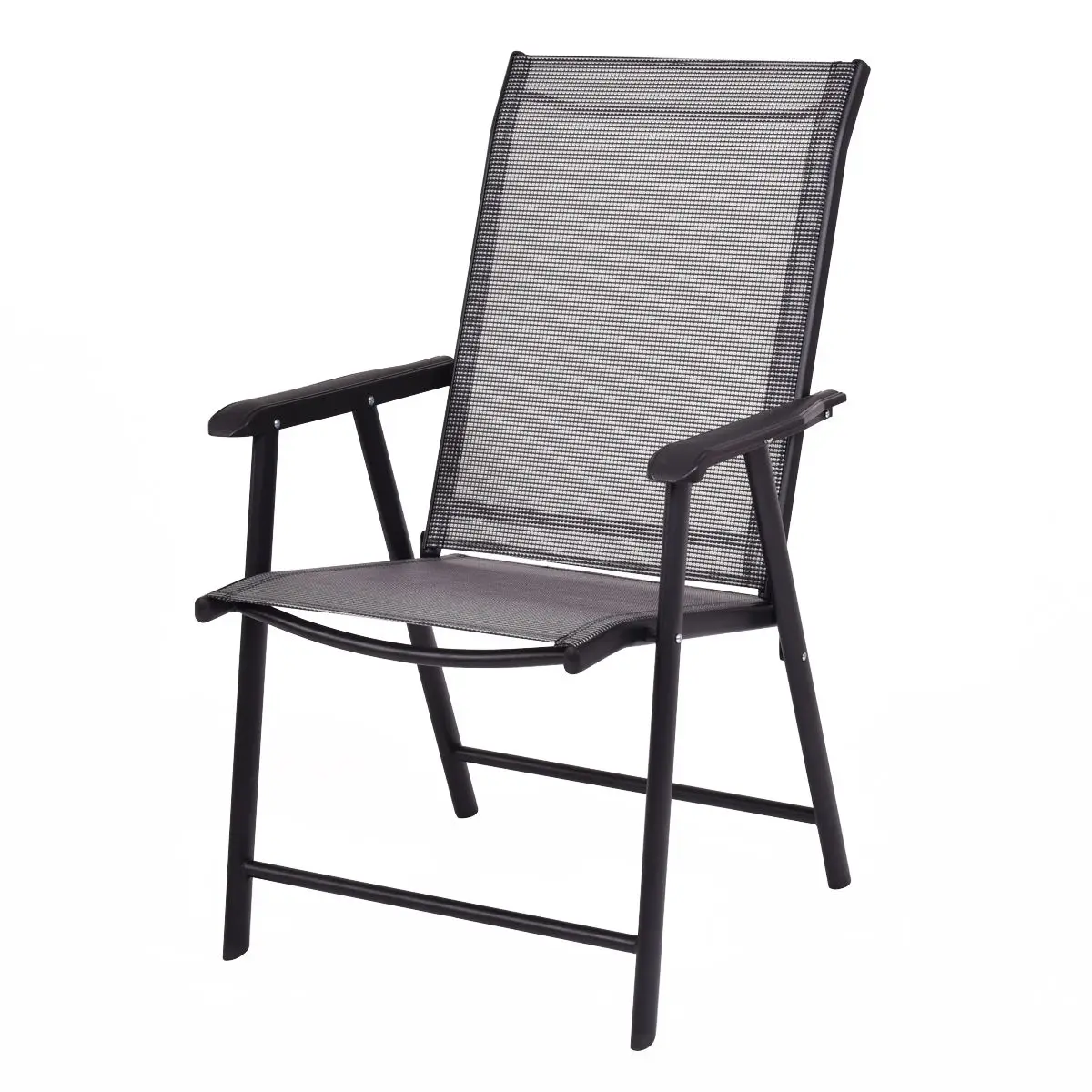 Costway Set of 4 Outdoor Patio Folding Chairs Camping Deck Garden Pool Beach W/Armrest