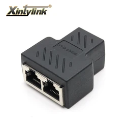 Xintylink 1 do 2 sposobów lan rg45 cat6 cat5e cat5 8p8c stp ekranowany kabel sieciowy ethernet rj45 kobieta złącze rozdzielacz adapter