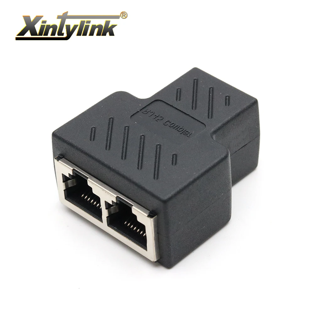 xintylink 1 to 2 ways lan rg45 cat6 cat5e cat5 8p8c stp shielded ethernet network cable rj45 female splitter connector adapter