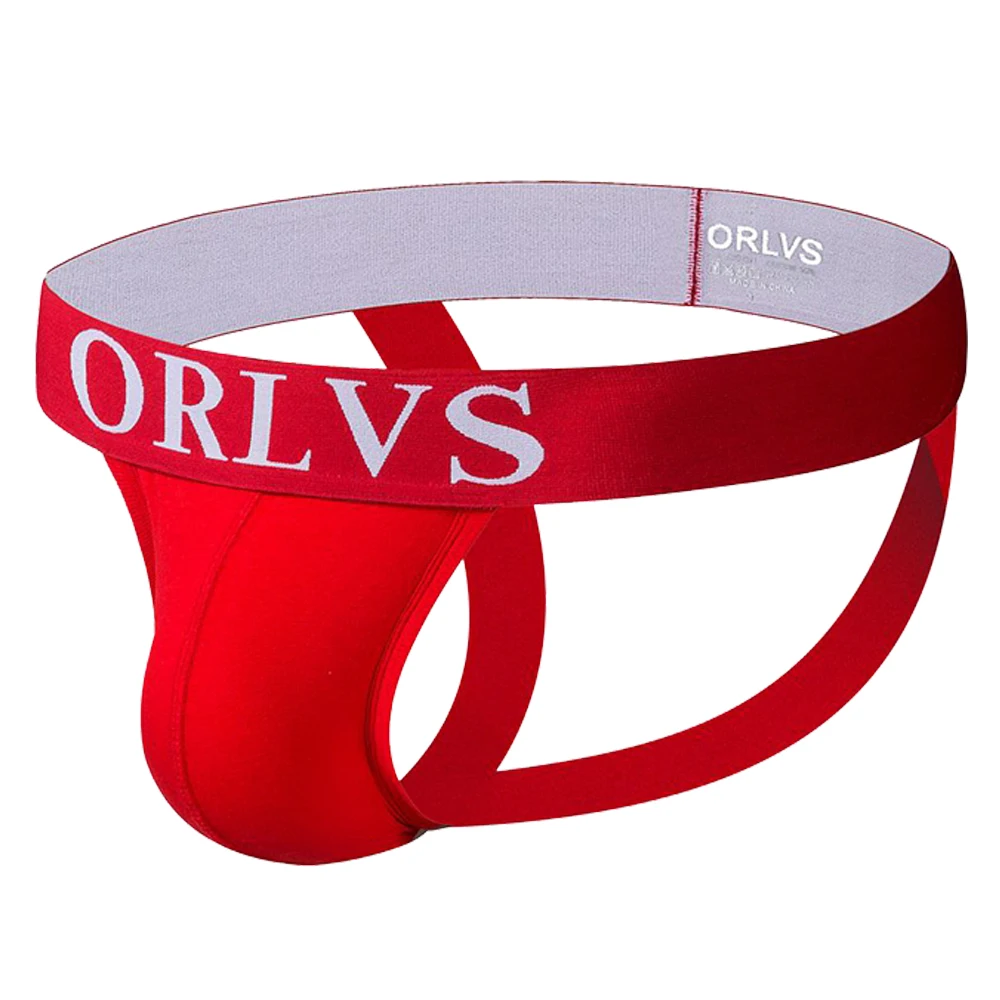 ORLVS Men\'s Underwear Men Sexy Briefs Jockstrap Pouch Cuecas Man Cotton Panties Thongs Mesh Underpants Gay Slip Homme Srting