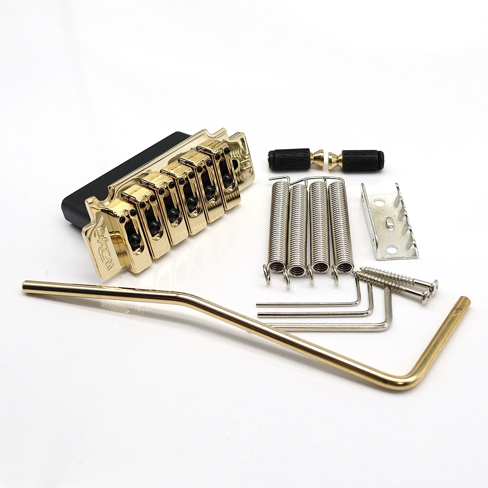 1set Guitar Bridge Wilkinson WVS50K Tremolo Bridge With matching Satin Saddles Gold/Chrome/Black