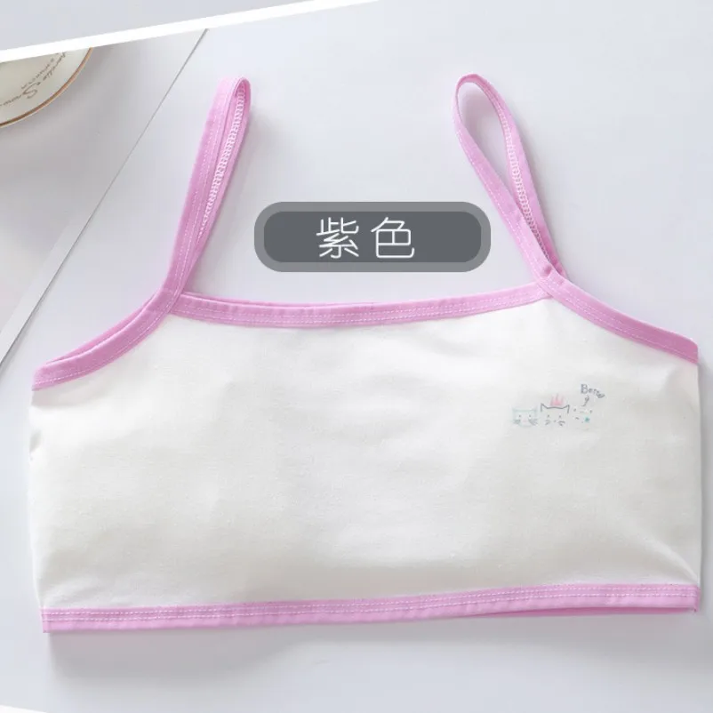 Teenage Girls Training Bra Kids Underwear Cotton Cartoon Panda Small Young School Children Vest Bras Child Underclothes