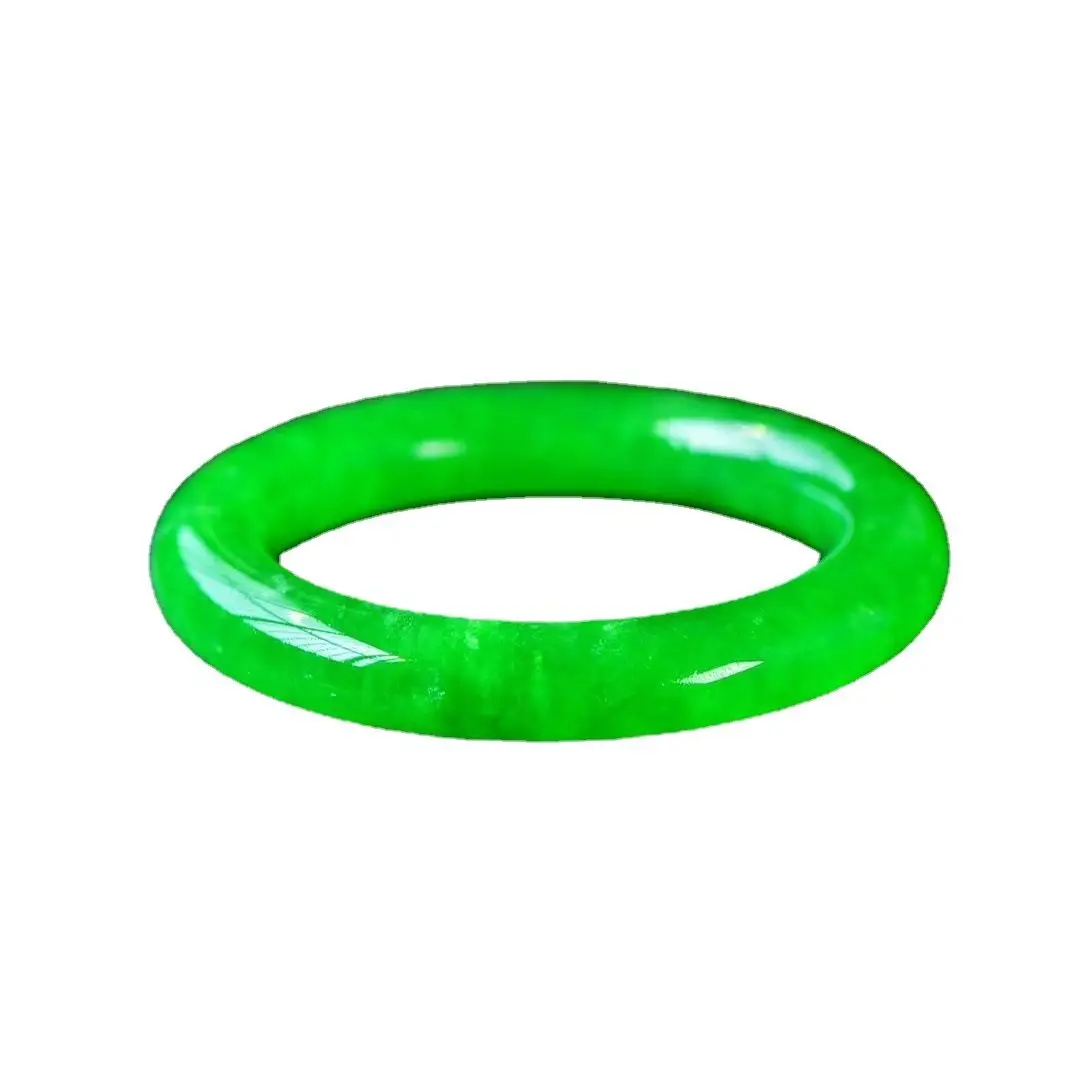 Send Certificate Real Burma Jade Bangle Green Jadeite Myanmar Emerald Gemstone Jewelry Certified Jades Bangles Women Bracelets