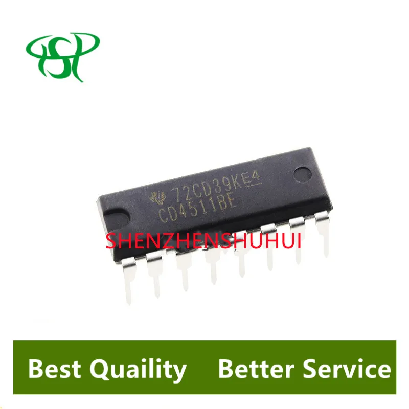 10pcs/lot CD4511BE DIP-16 HEF 4511 decoder chip latch drive new original