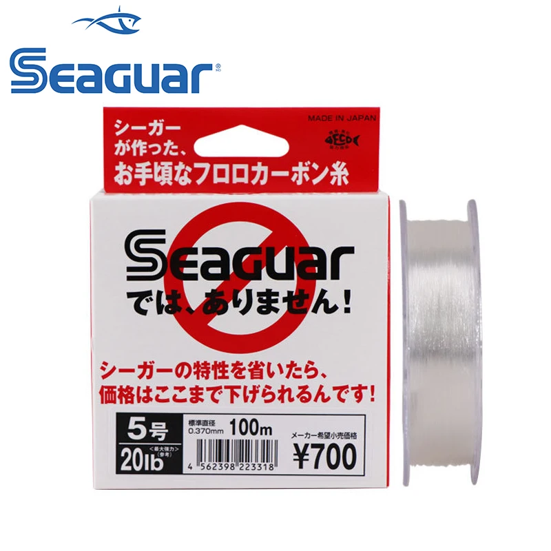 100% Original SEAGUAR White Label Fluorocarbon Fishing Line 100M4LB-20LB Fluorocarbon Carbon Fiber Monofilament Carp Leader Line