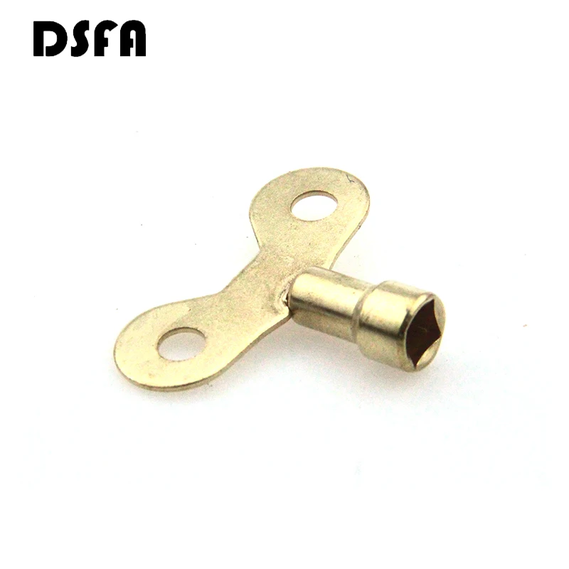 3PCS 6mm Hole Gold Tone Metal Switch Faucet Key Radiator Keys Plumbing Bleeding Key For Air Plumbing Tool