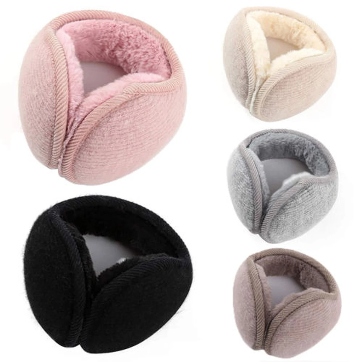 Unisex Fleece Rabbit Plush Earmuff Foldable Knit Soft Winter Ski Warmer Ear Muffs Cover Outdoor Sport Windproof Earlap 2021 New