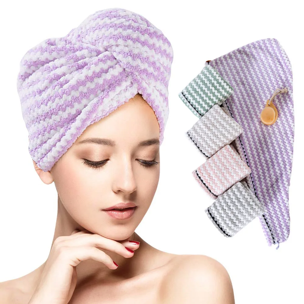 

Hair Towel Wrap Turban Microfiber, Hair Drying Towel Bath Shower Cap Head Towels, Absorbent & Soft Hair Dry Cap For Women Girls