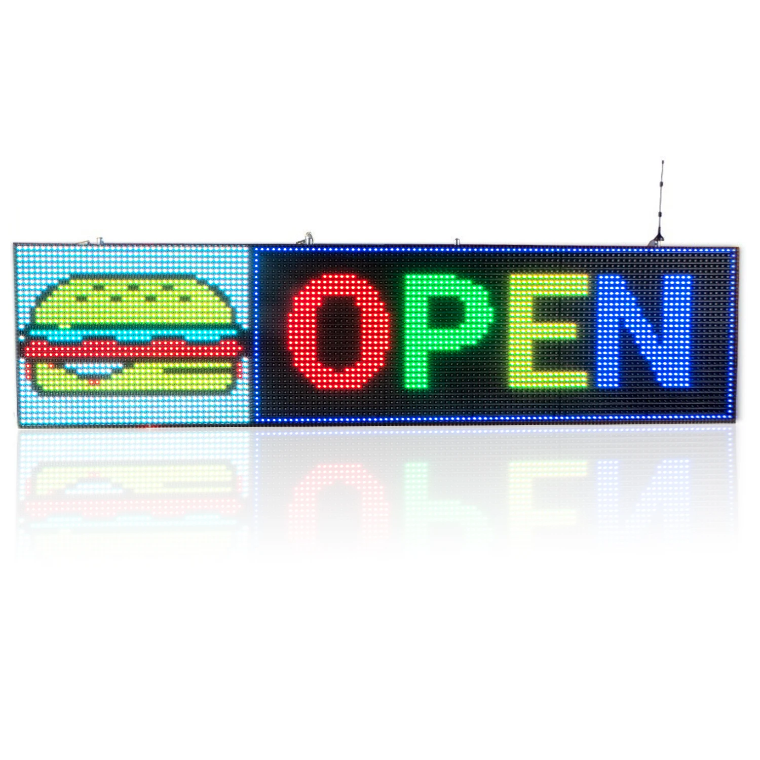 48*192CM Double-Sided RGB 7-Color LED Sign WiFi Programmable Message High Brightness Waterproof Outdoor LED Display Board