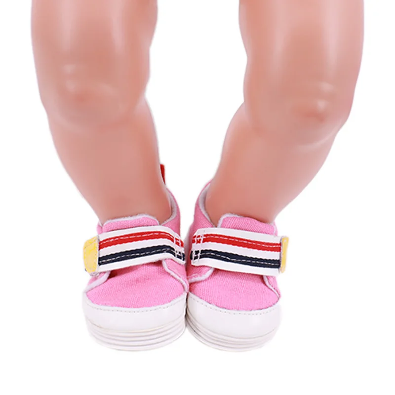 Cute Doll Shoes 7 cm High Quality For 18 Inch American Doll Girl Toy 43 Cm Baby New Born Clothes Accessories Our Generation